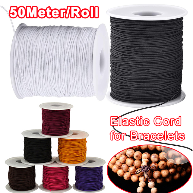 50M/Roll Elastic Cord 1mm Stretchy String Sturdy Bracelet String